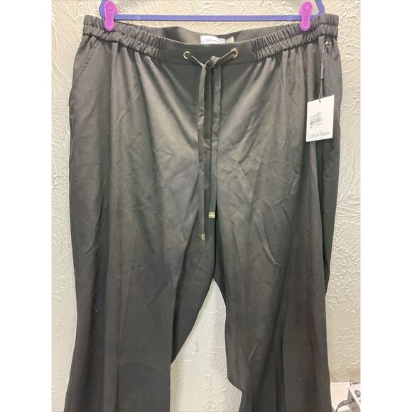 NWT Calvin Klein Womens Plus‎ Size Soft Draw-String Pants Black Size 22W - Picture 2 of 7